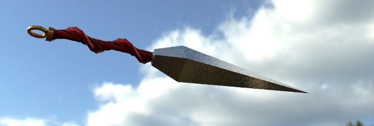 Kunai sword in sky Free low-poly 3D model_3
