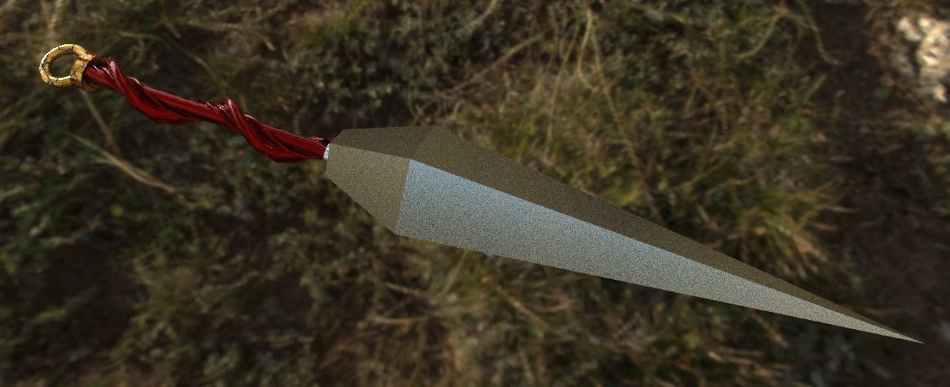 Kunai sword in sky Free low-poly 3D model_5