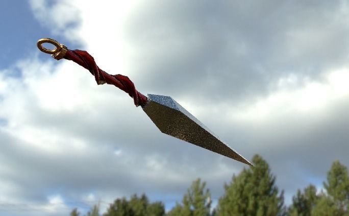 Kunai sword in sky Free low-poly 3D model_2