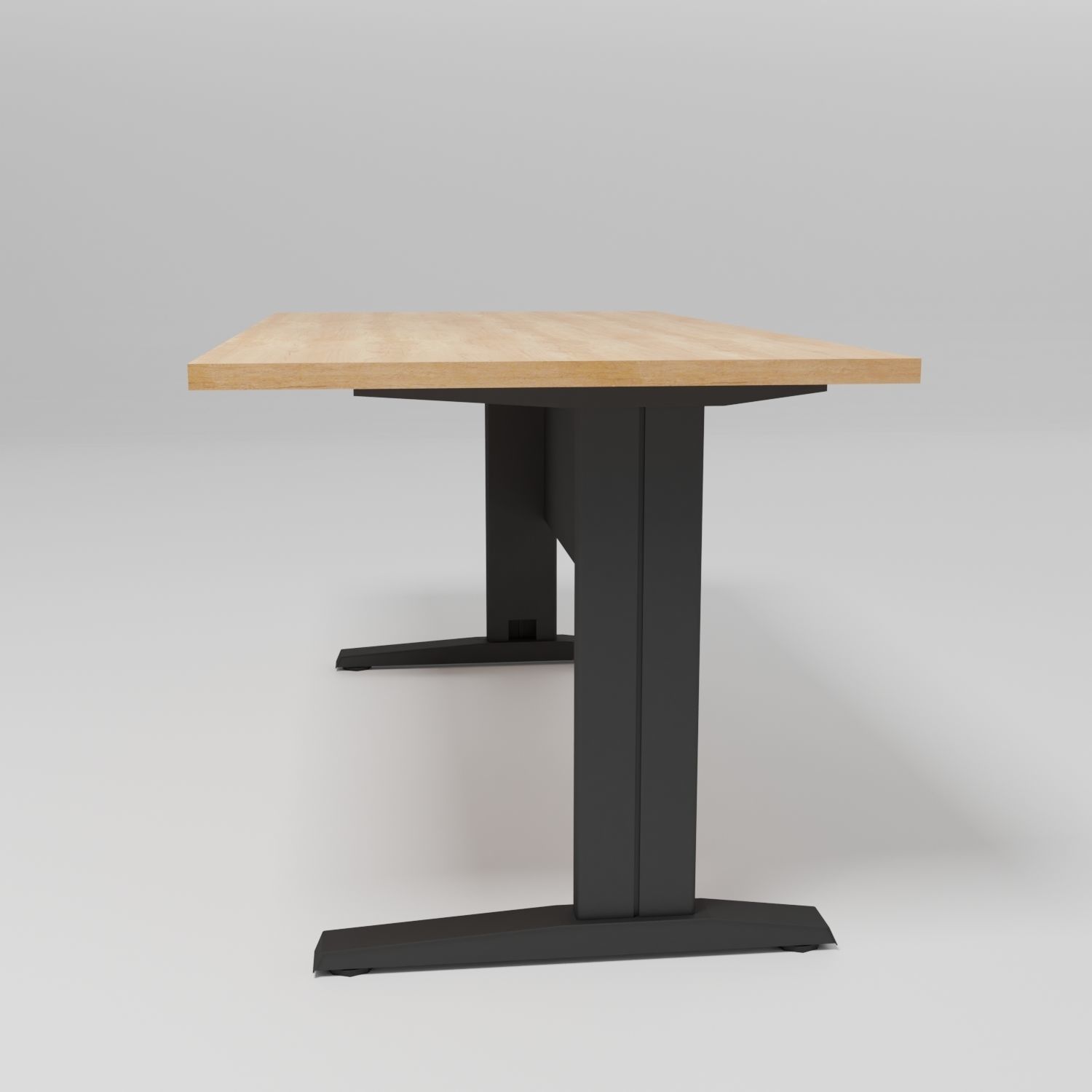 OGI N - Rectangular melamine-faced chipboard office desk - Free 3D model_2