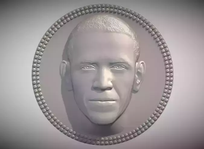 Barack Obama medallion pendant 3D printing ready stl obj 3D print model