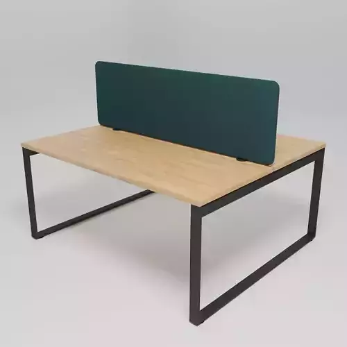 OGI Q - Rectangular melamine-faced chipboard workstation bench -