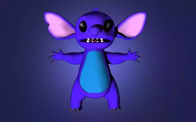 Stitch character with eyes and big ears