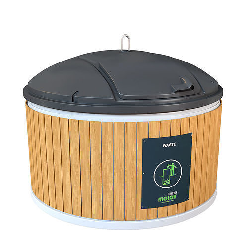 Molok animated recycling garbage container transformer 3D model