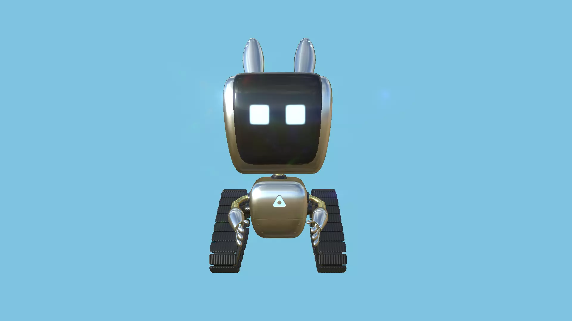 Cute Robot 05 Aluminum - Character SciFi Design Low-poly 3D model