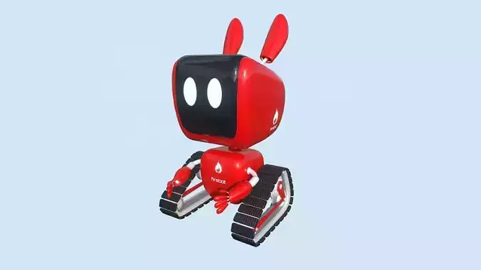 Cute Robot 10 Firebot - Fire Fighter - Character SciFi Design Low-poly 3D model