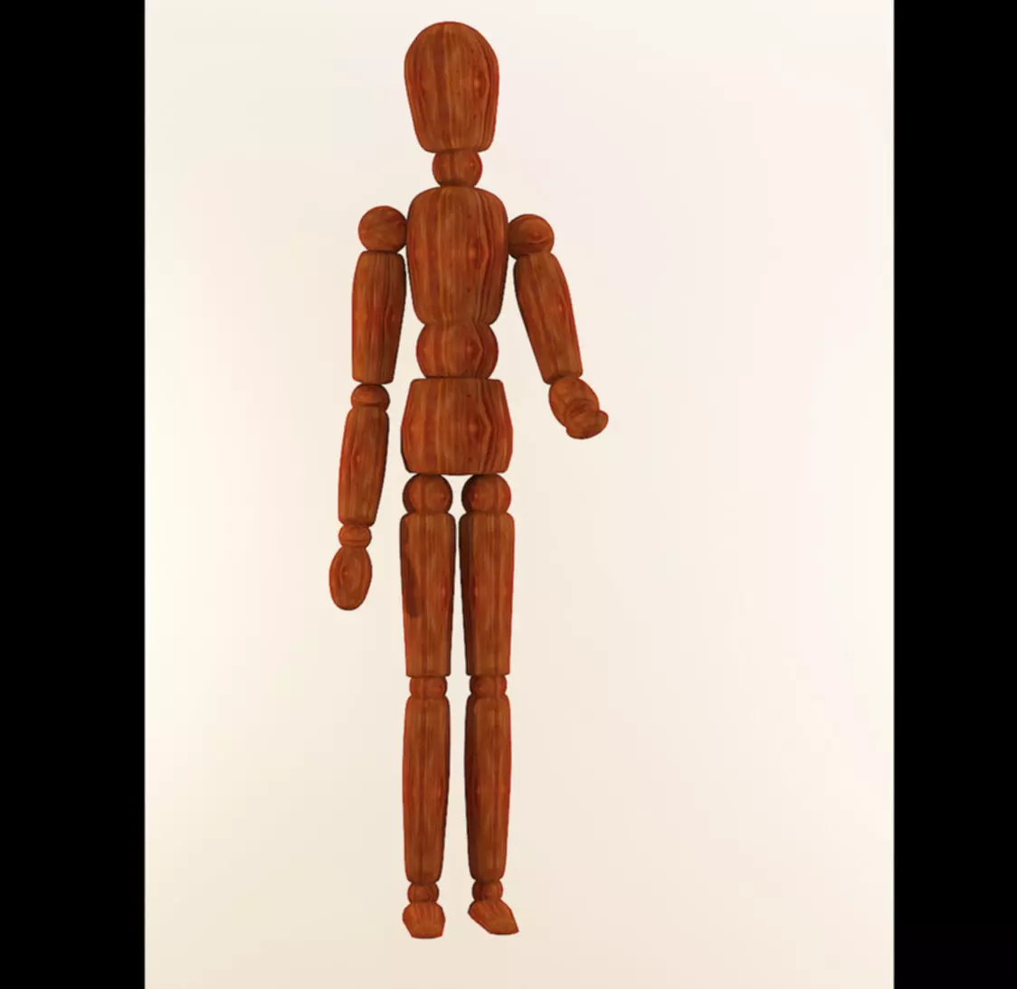 Human Wood Model Low-poly 3D model_0