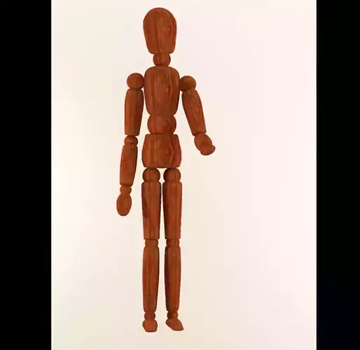 Human Wood Model Low-poly 3D model