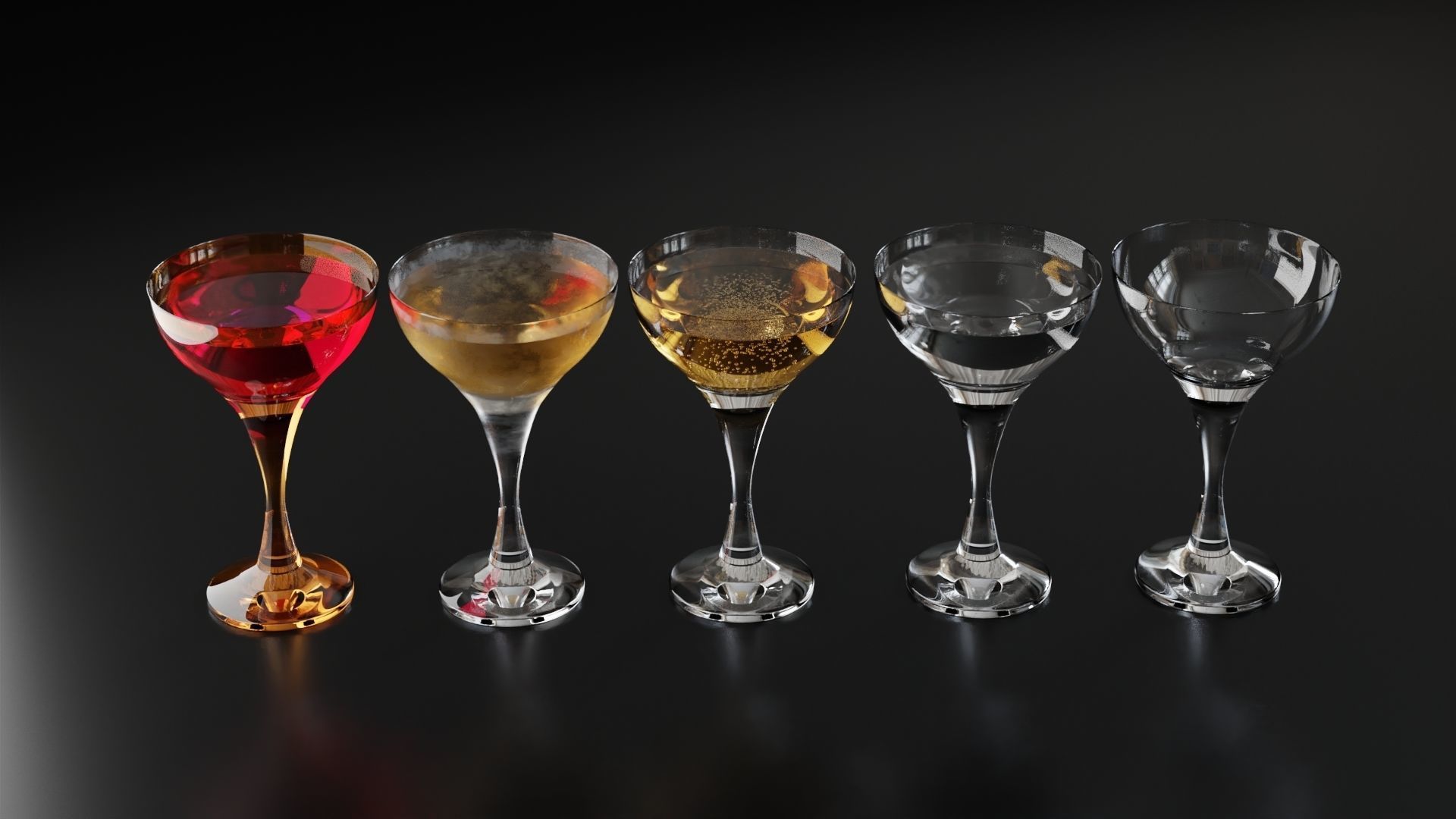 Champagne glass 6 3D model_1