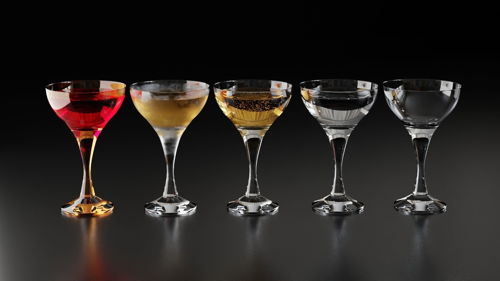 Champagne glass 6 3D model_2