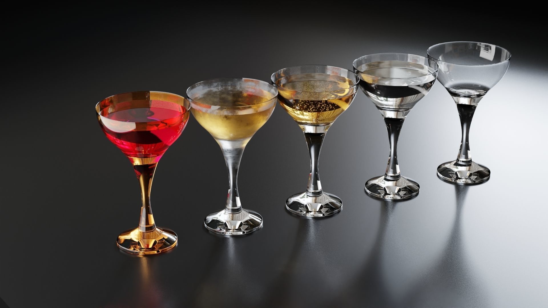 Champagne glass 6 3D model_3