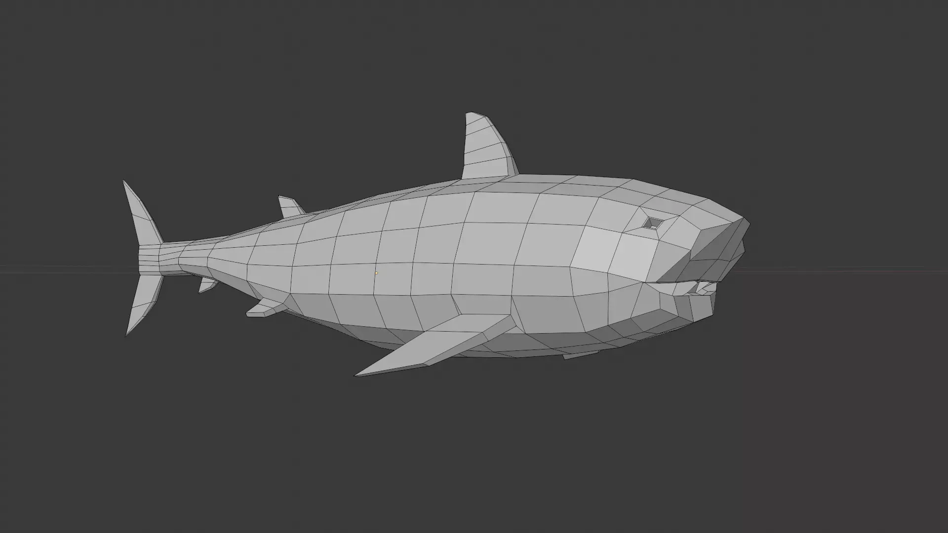 Megalodon shark low poly Free low-poly 3D model