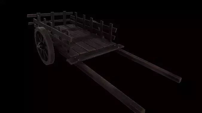 Old Cart Game Ready - Low Poly PBR 3D Model Low-poly 3D model 3