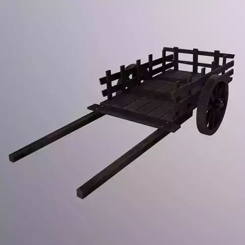 Old Cart Game Ready - Low Poly PBR 3D Model