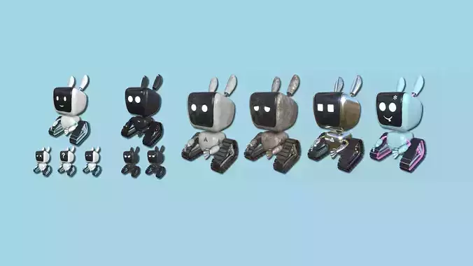 06 Cute Robots Collection B - Character SciFi Design 
