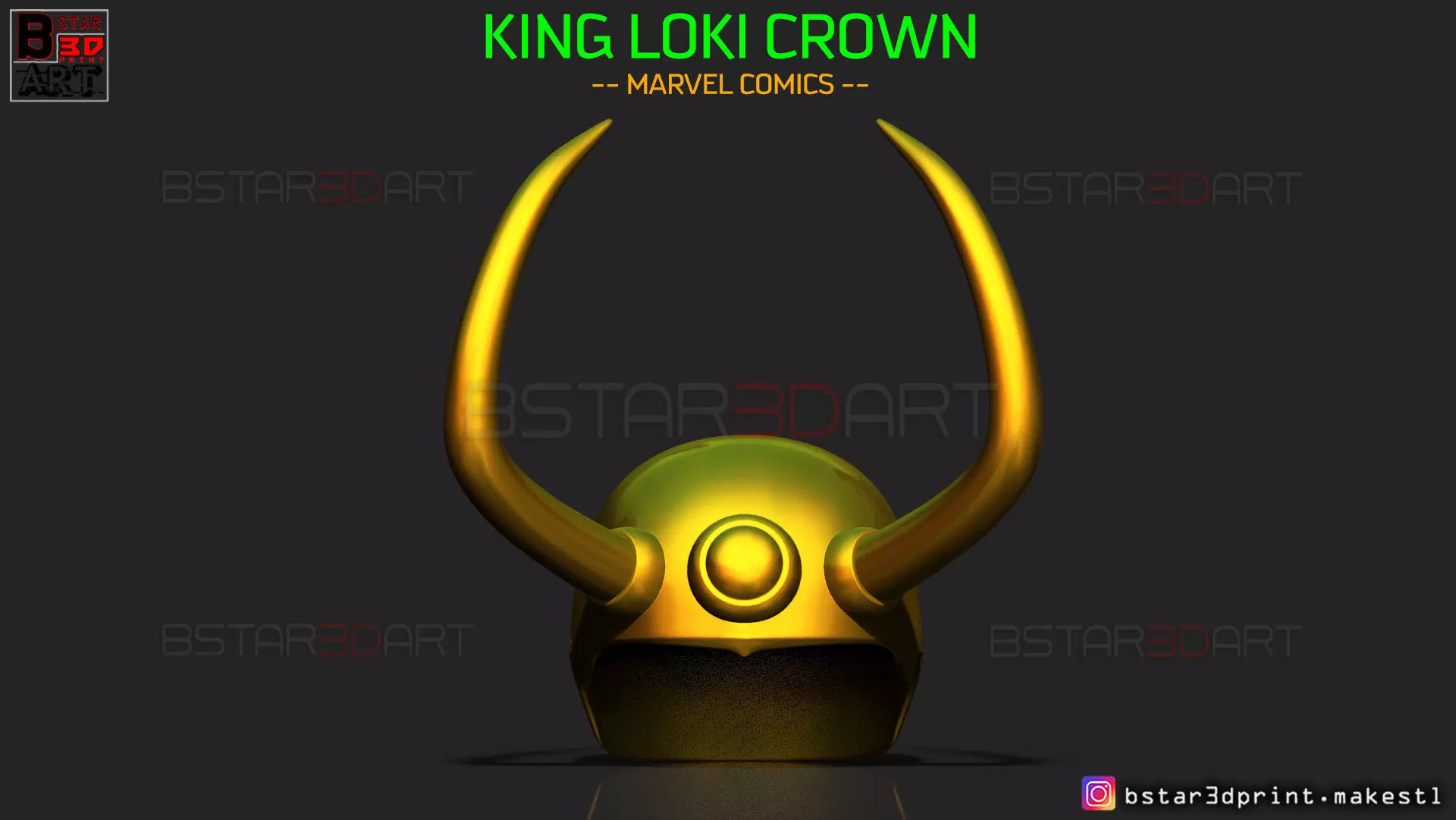 King Loki Crown - Loki Helmet - Marvel Comics 3D print model_0