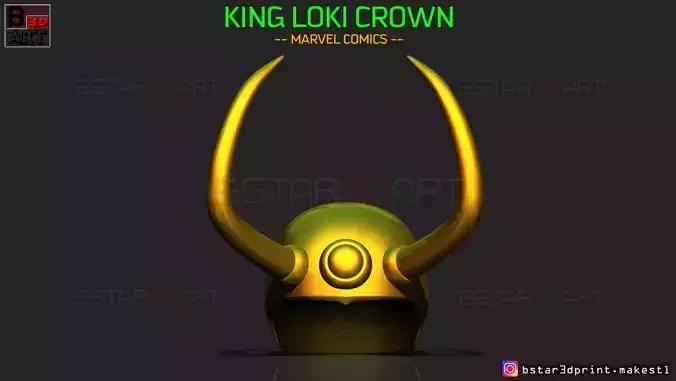 King Loki Crown - Loki Helmet - Marvel Comics 3D print model