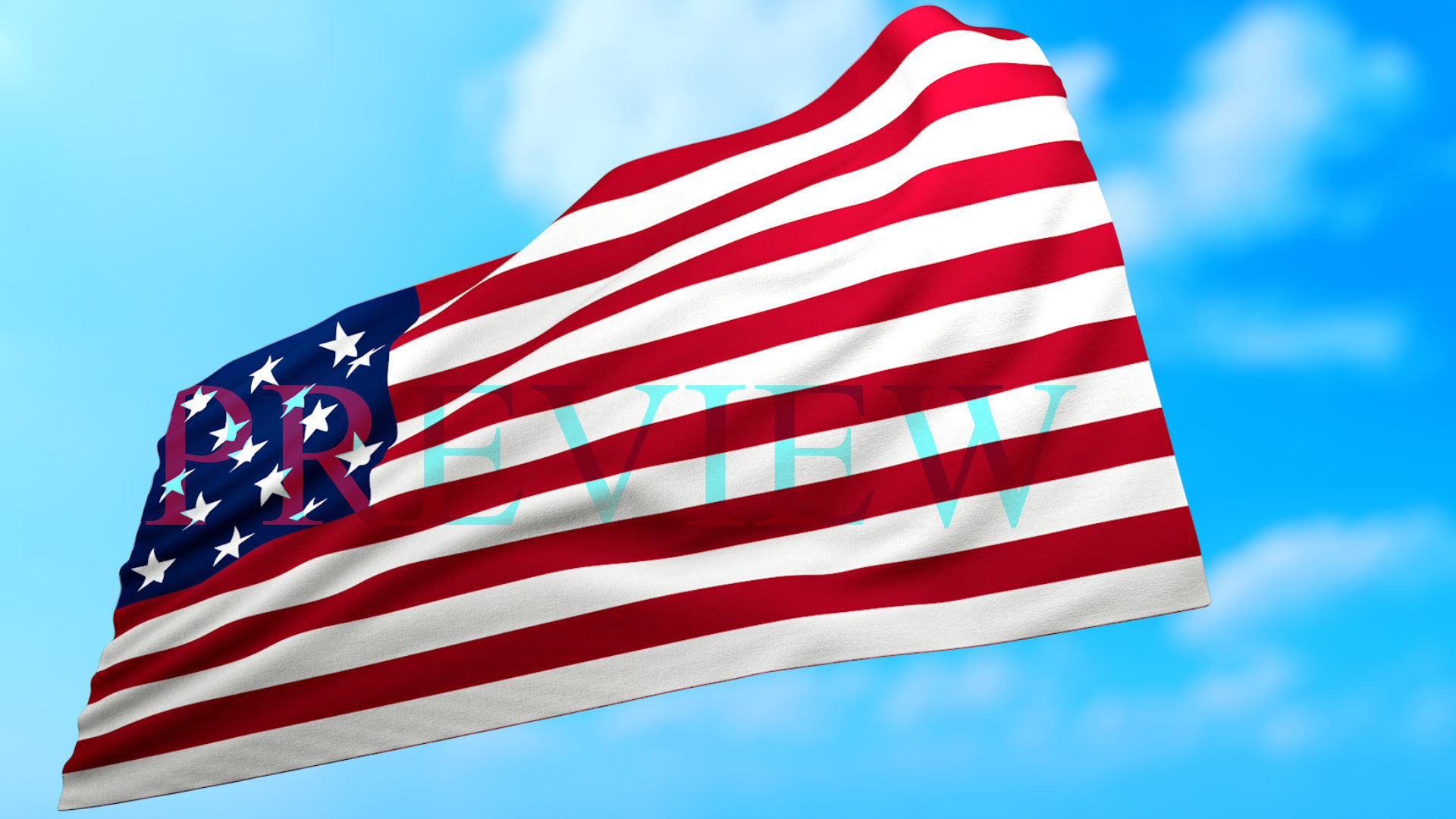 Animated Flag- Transitional Flag  3D model_5