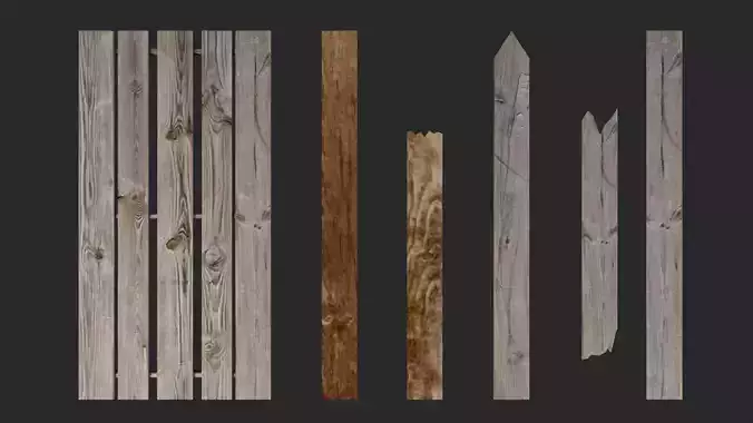 Old Plank Wood Low Poly