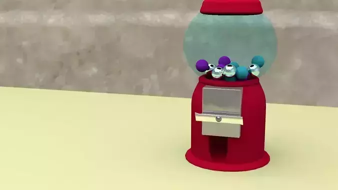 Gumball Spender Low-poly 3D model