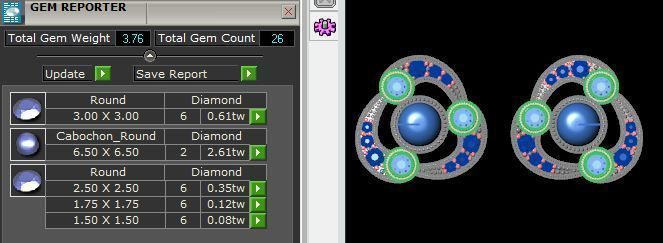 Circle Stone Ruby Earrings 3D print model_5