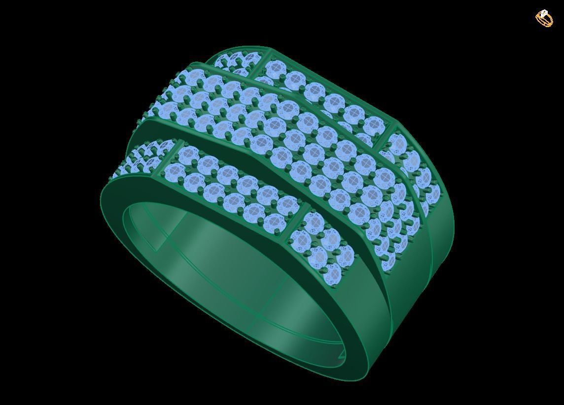 Ring diamond 3D print model_1