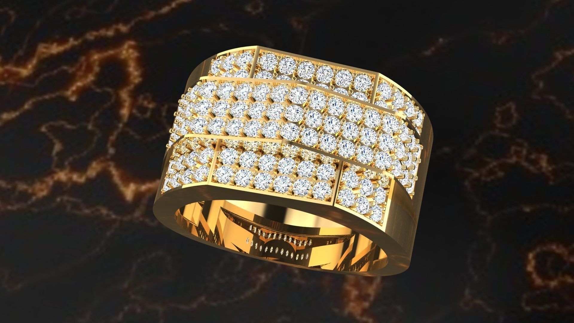 Ring diamond 3D print model_2