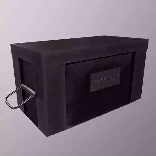 Chest Game Ready Low Poly 3D Model mailbox with metal handle