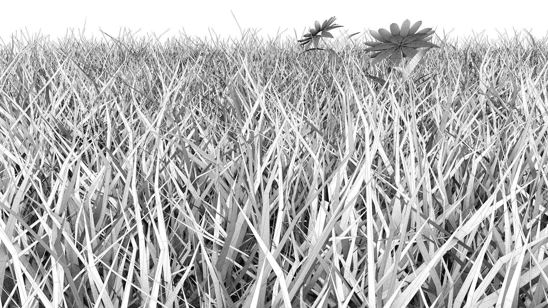 Grass field with golf balls 3D model_11