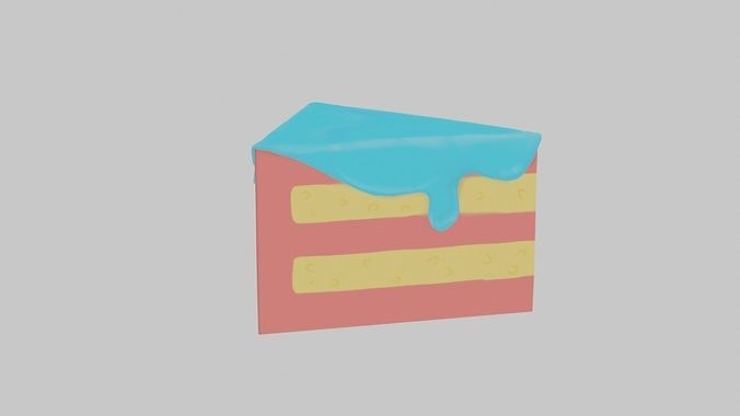 Low poly slice of cake Low-poly 3D model