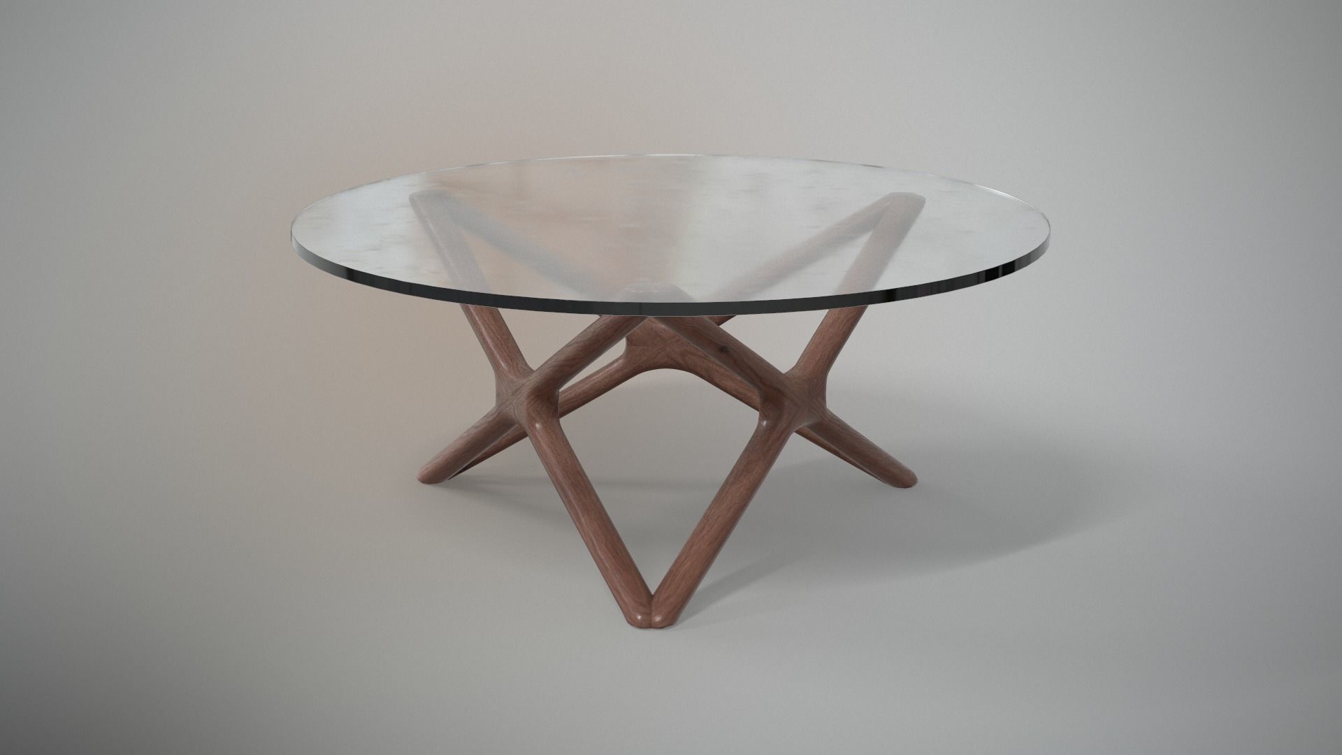 Jayce Coffee Table walnut Low-poly 3D model_2