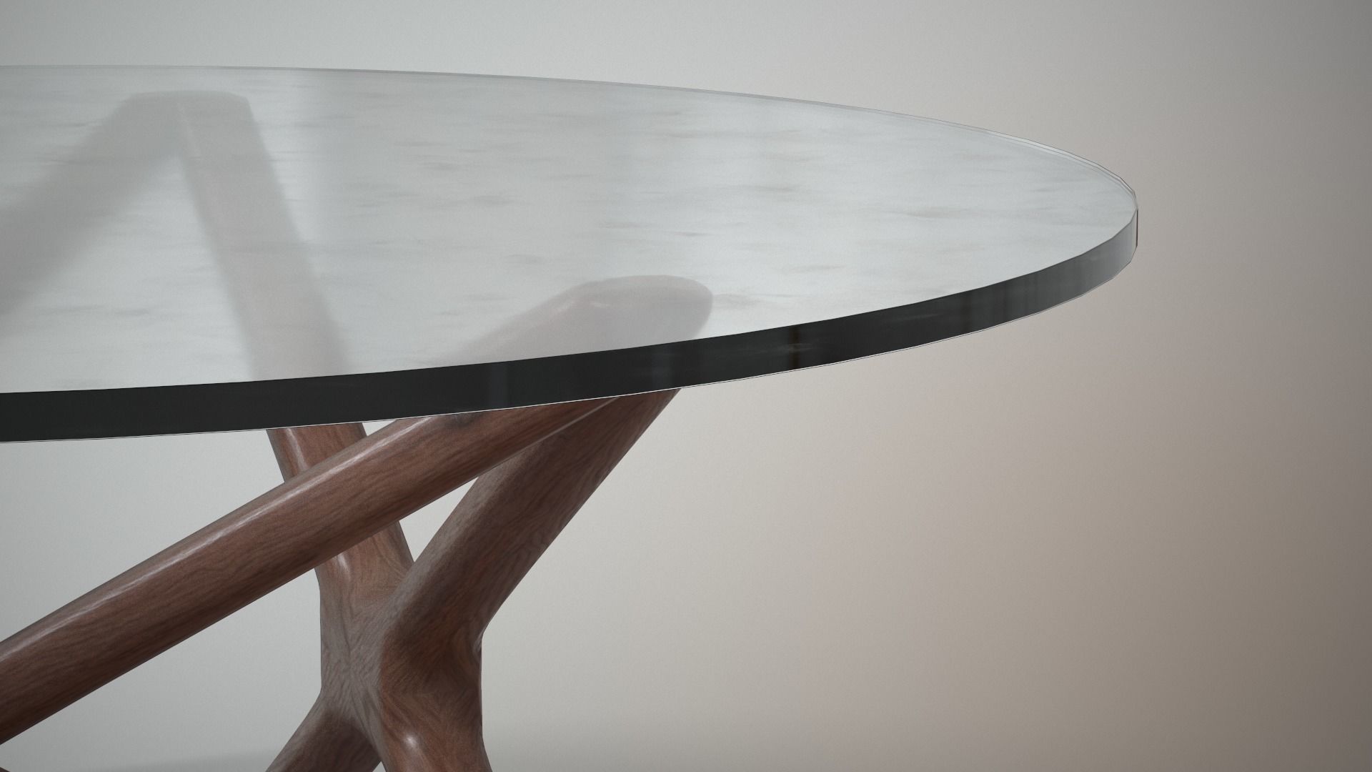 Jayce Coffee Table walnut Low-poly 3D model_4