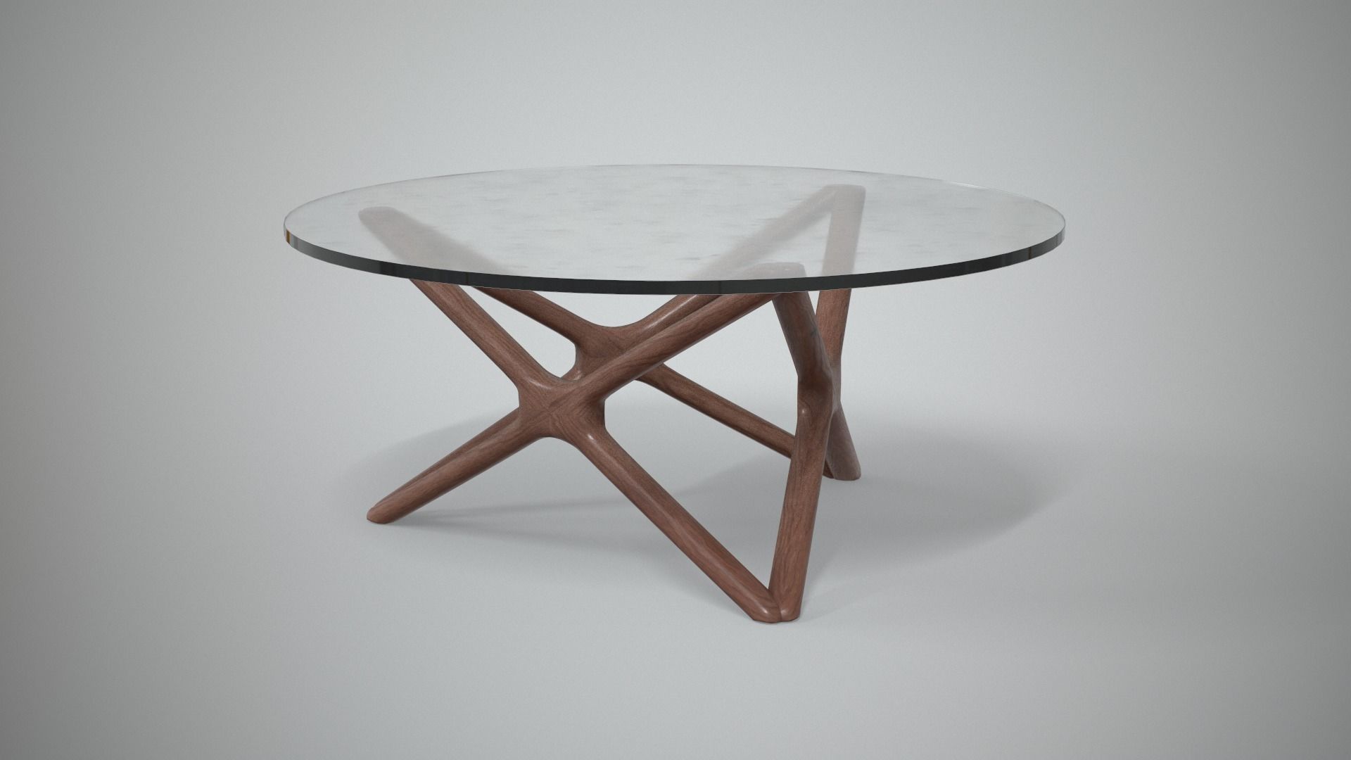 Jayce Coffee Table walnut Low-poly 3D model_1