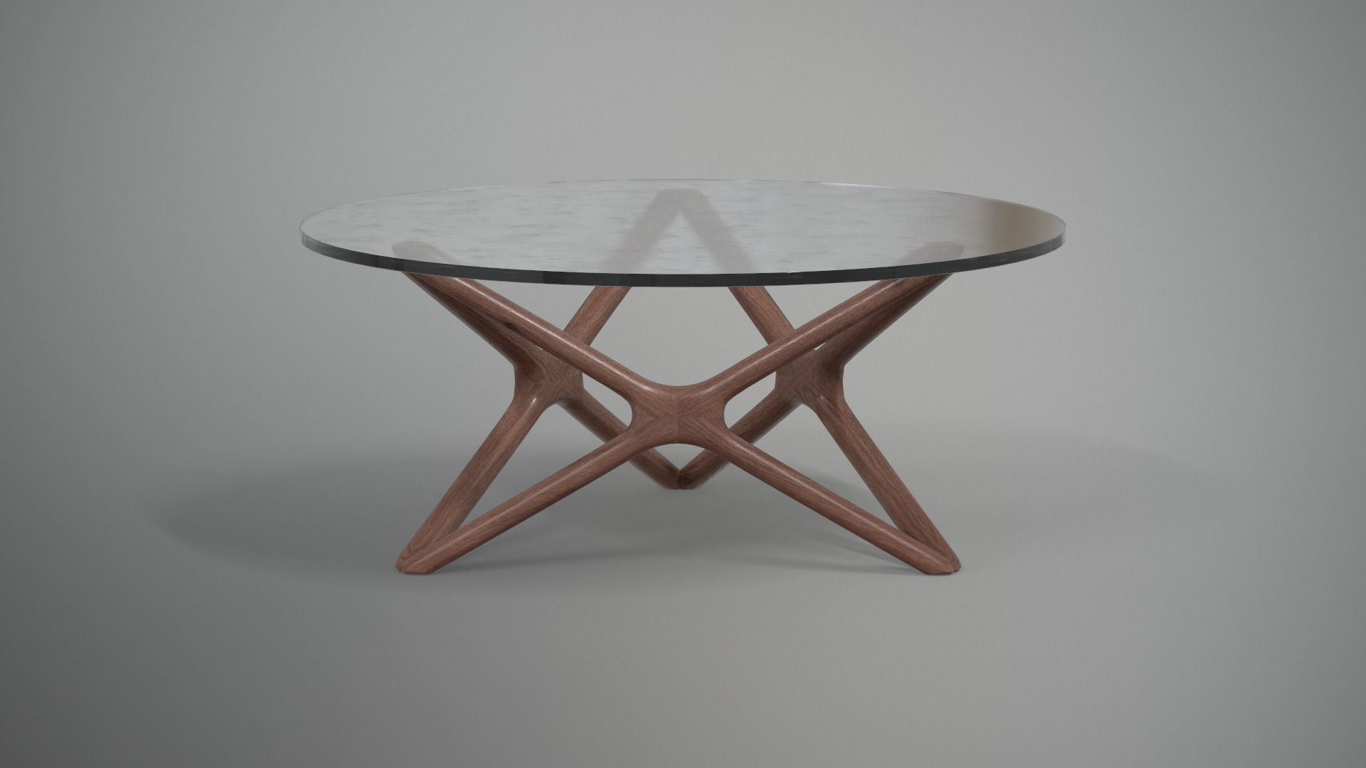Jayce Coffee Table walnut Low-poly 3D model_3