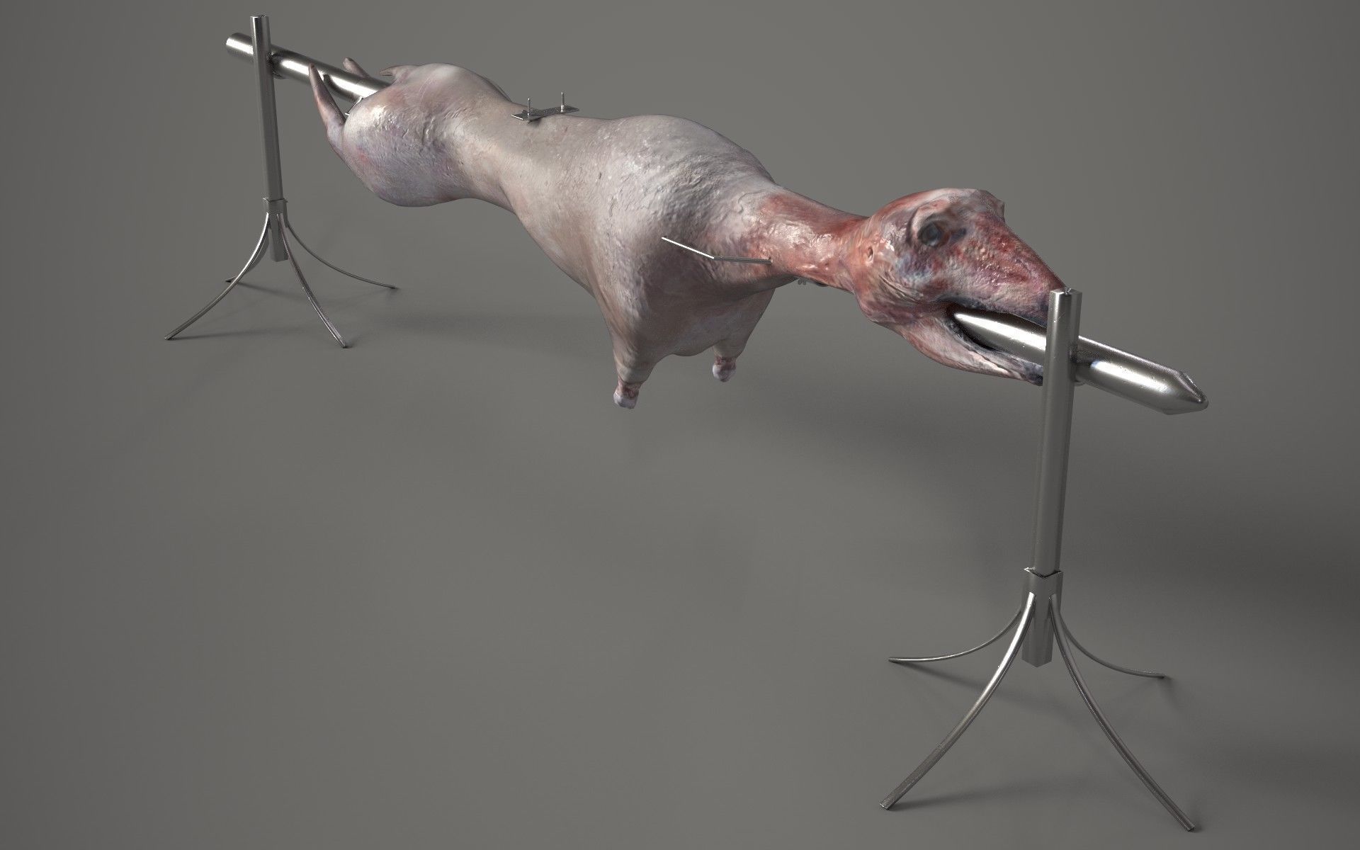 Lamb on a Spit Low-poly 3D model_10
