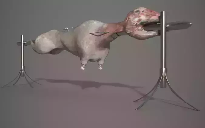Lamb on a Spit Low-poly 3D model