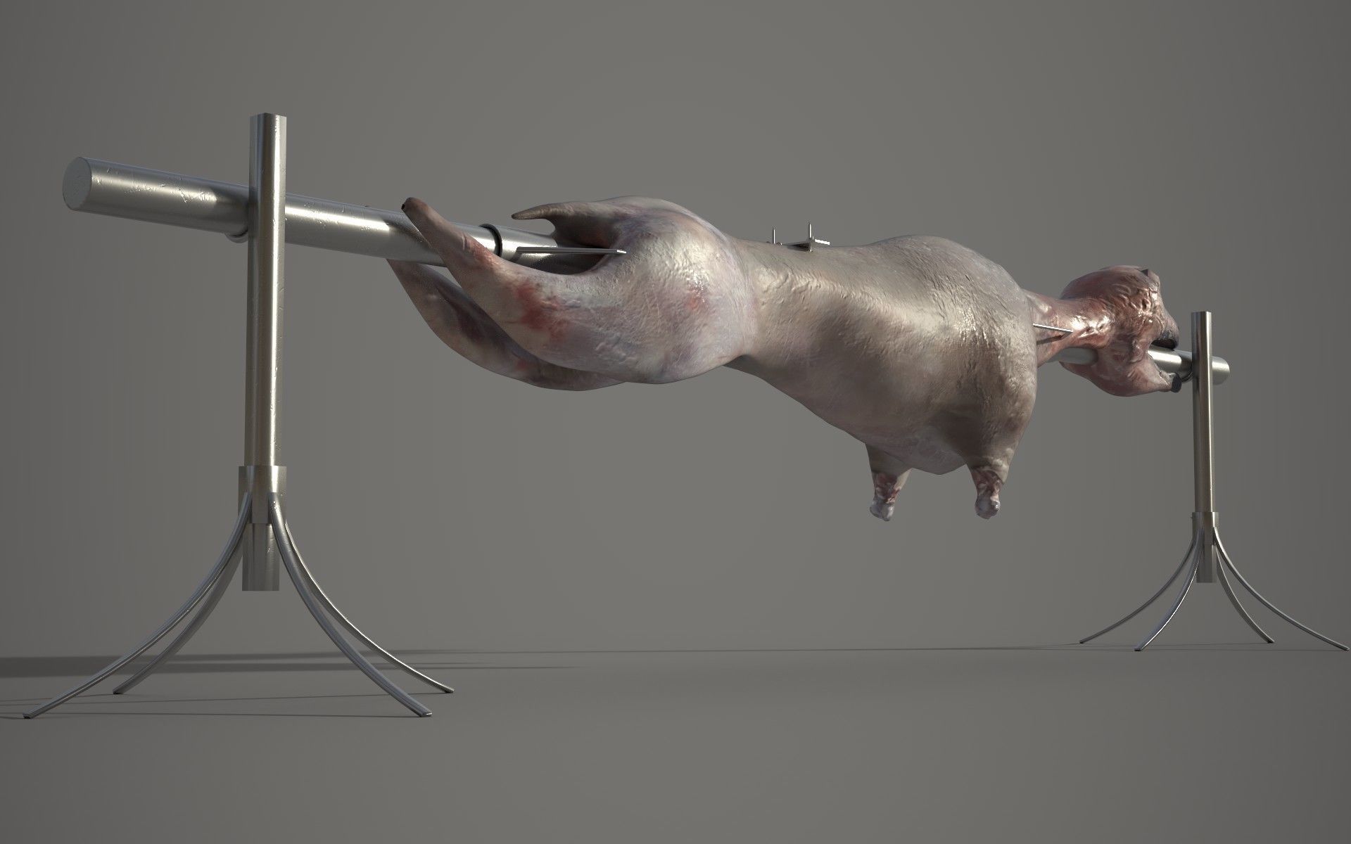 Lamb on a Spit Low-poly 3D model_8