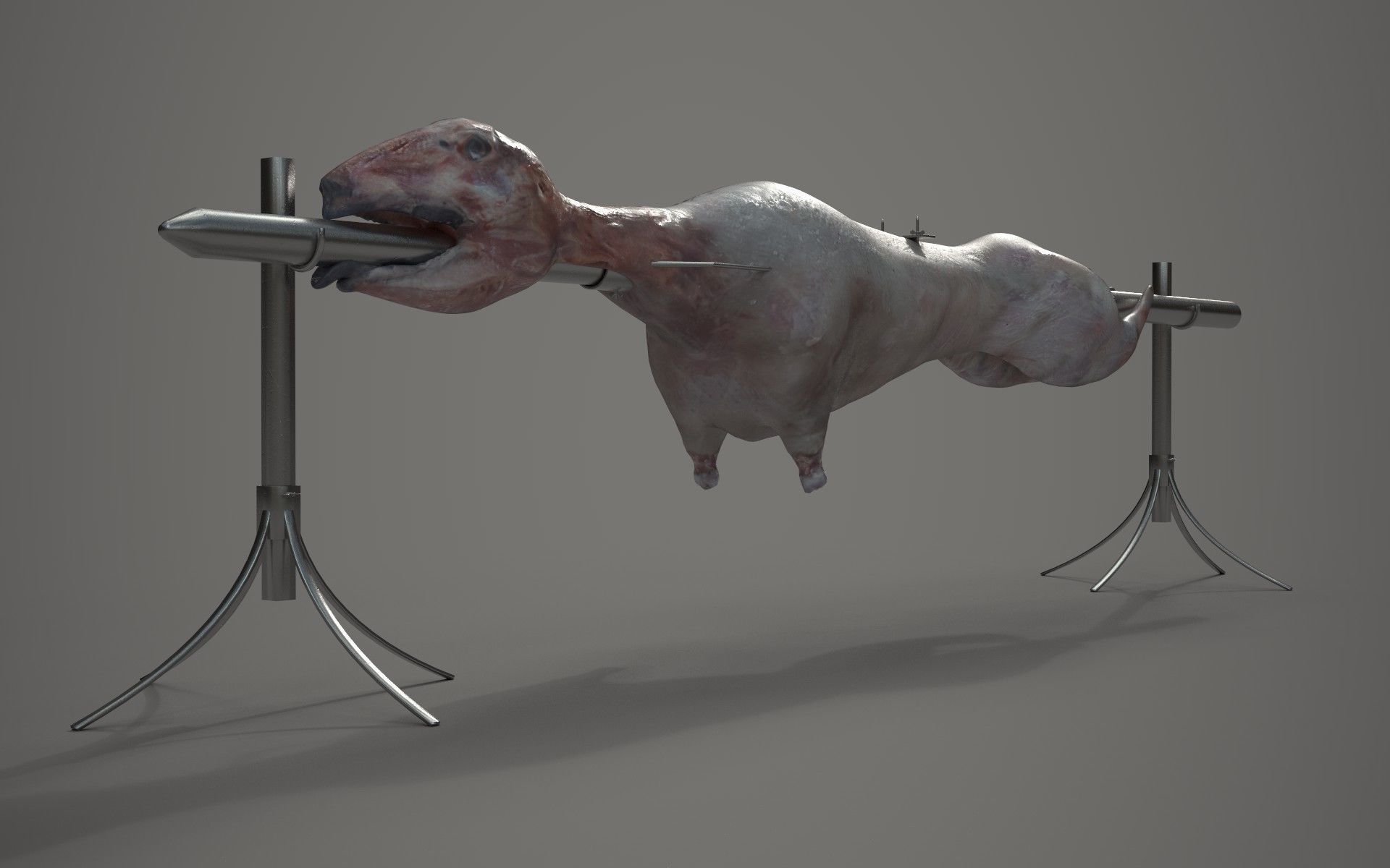 Lamb on a Spit Low-poly 3D model_1