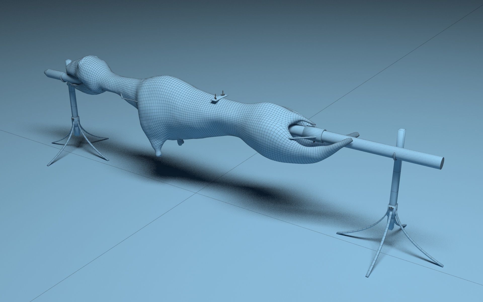 Lamb on a Spit Low-poly 3D model_13