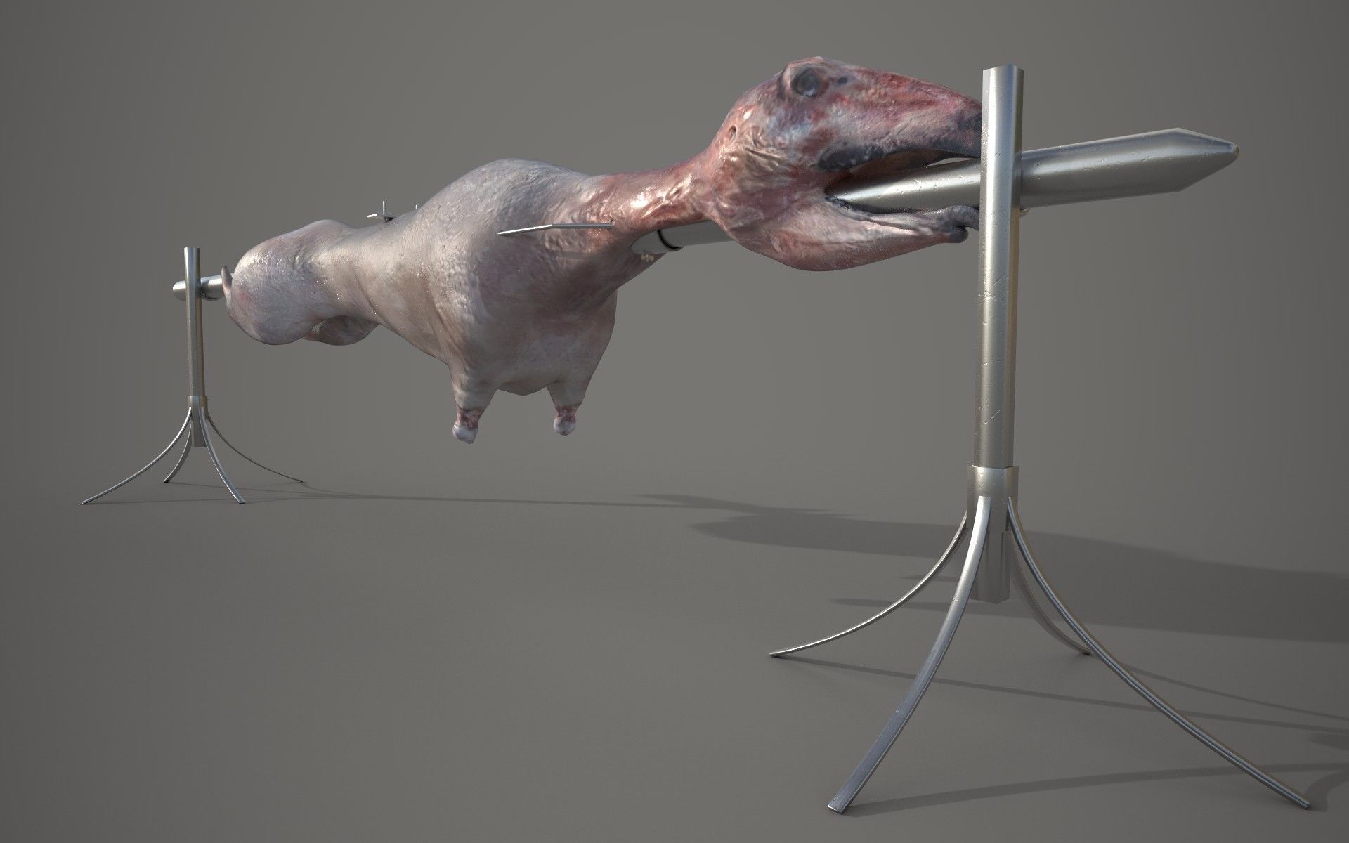 Lamb on a Spit Low-poly 3D model_3