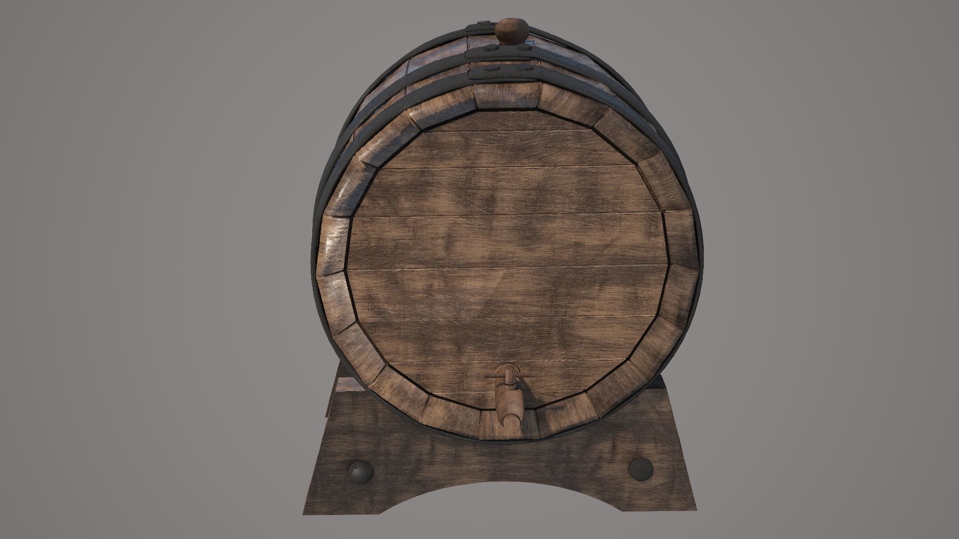 Wood Wine Barrel 3D model_14