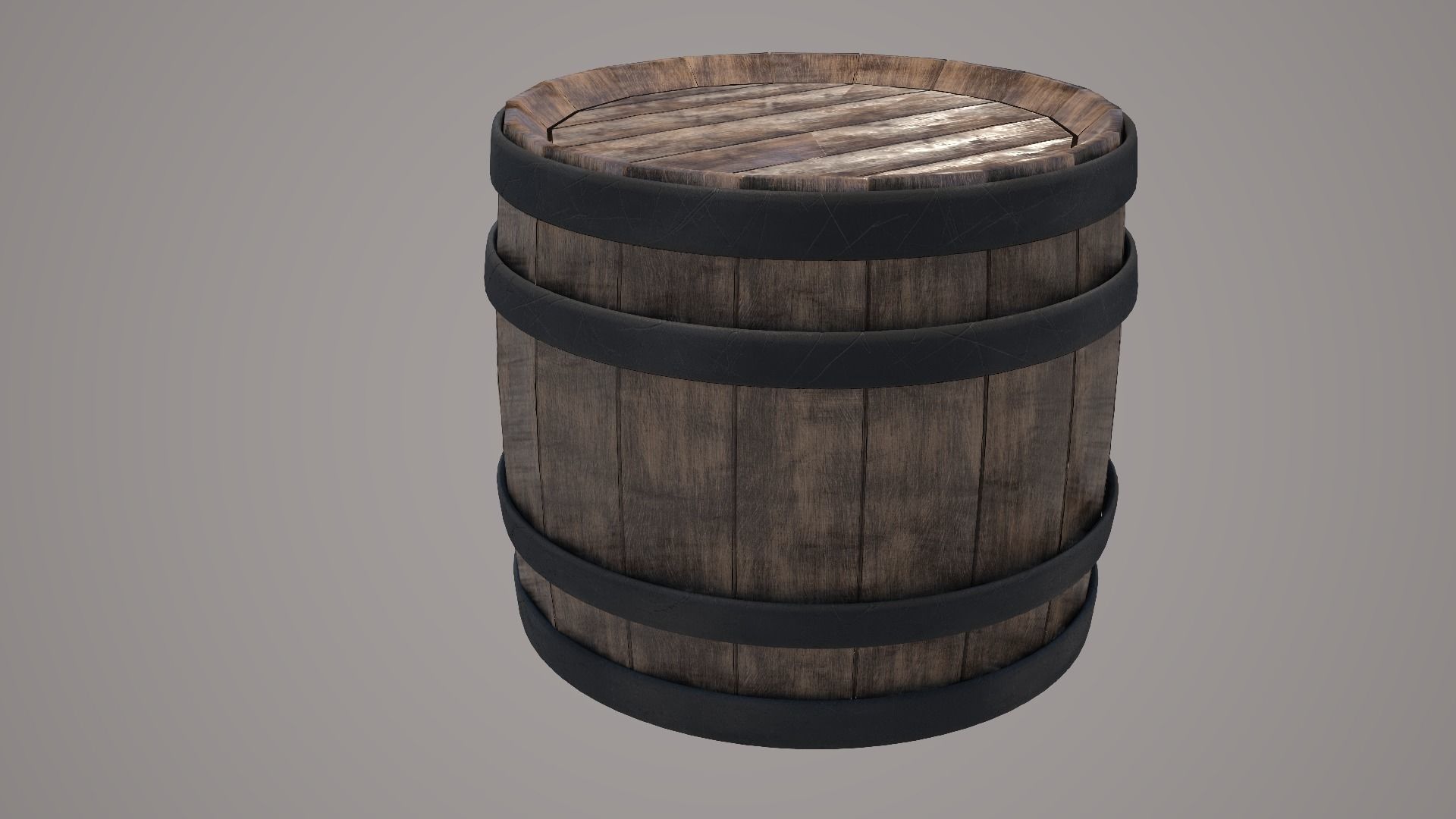 Wood Wine Barrel 3D model_10