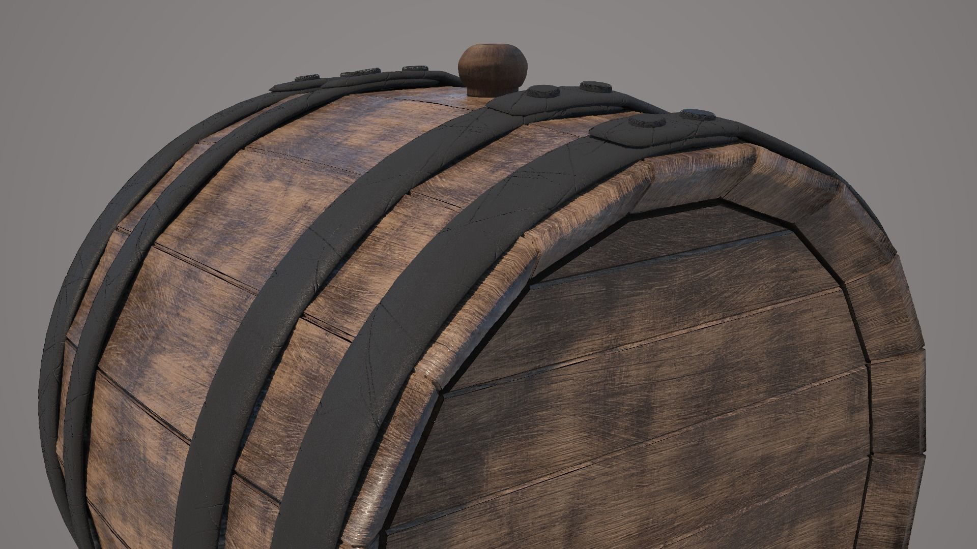 Wood Wine Barrel 3D model_13