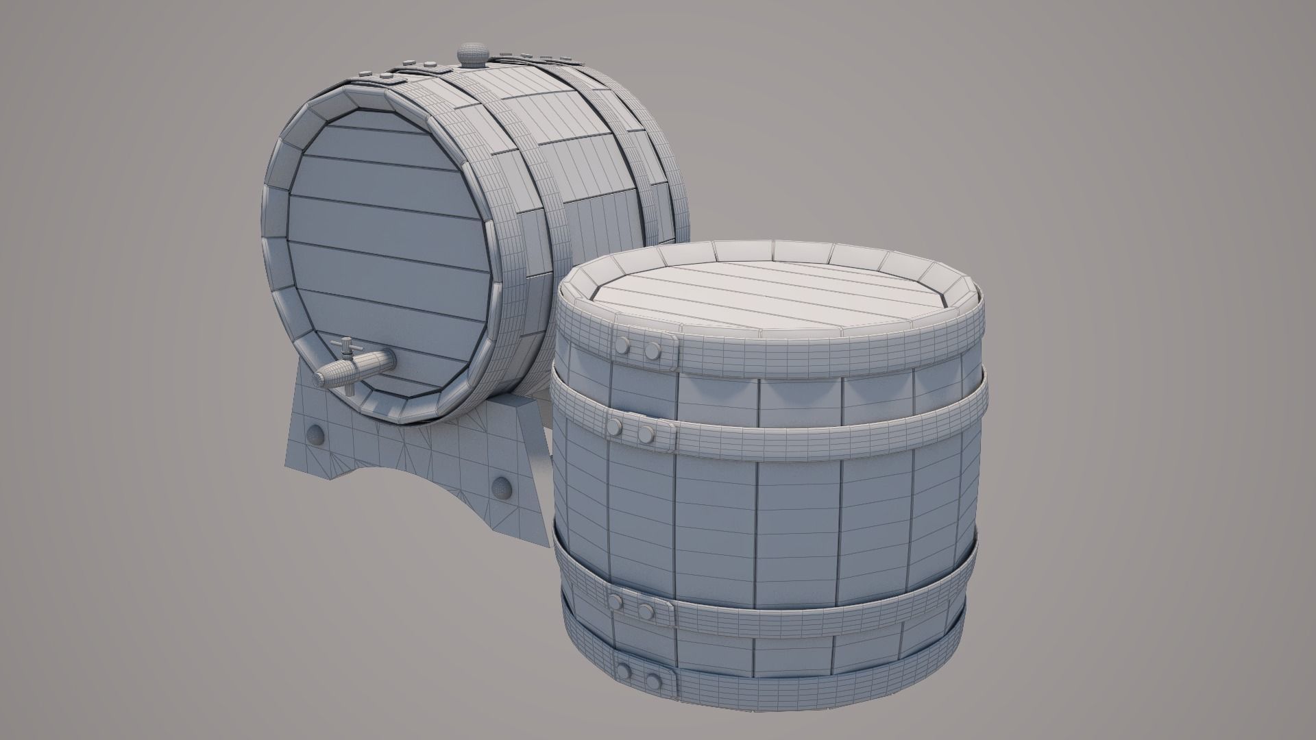 Wood Wine Barrel 3D model_20