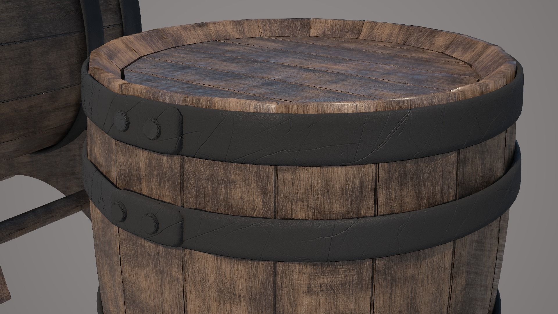 Wood Wine Barrel 3D model_7