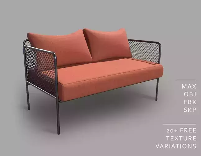 Industrial Modern Metallic Meshed Sofa - S009