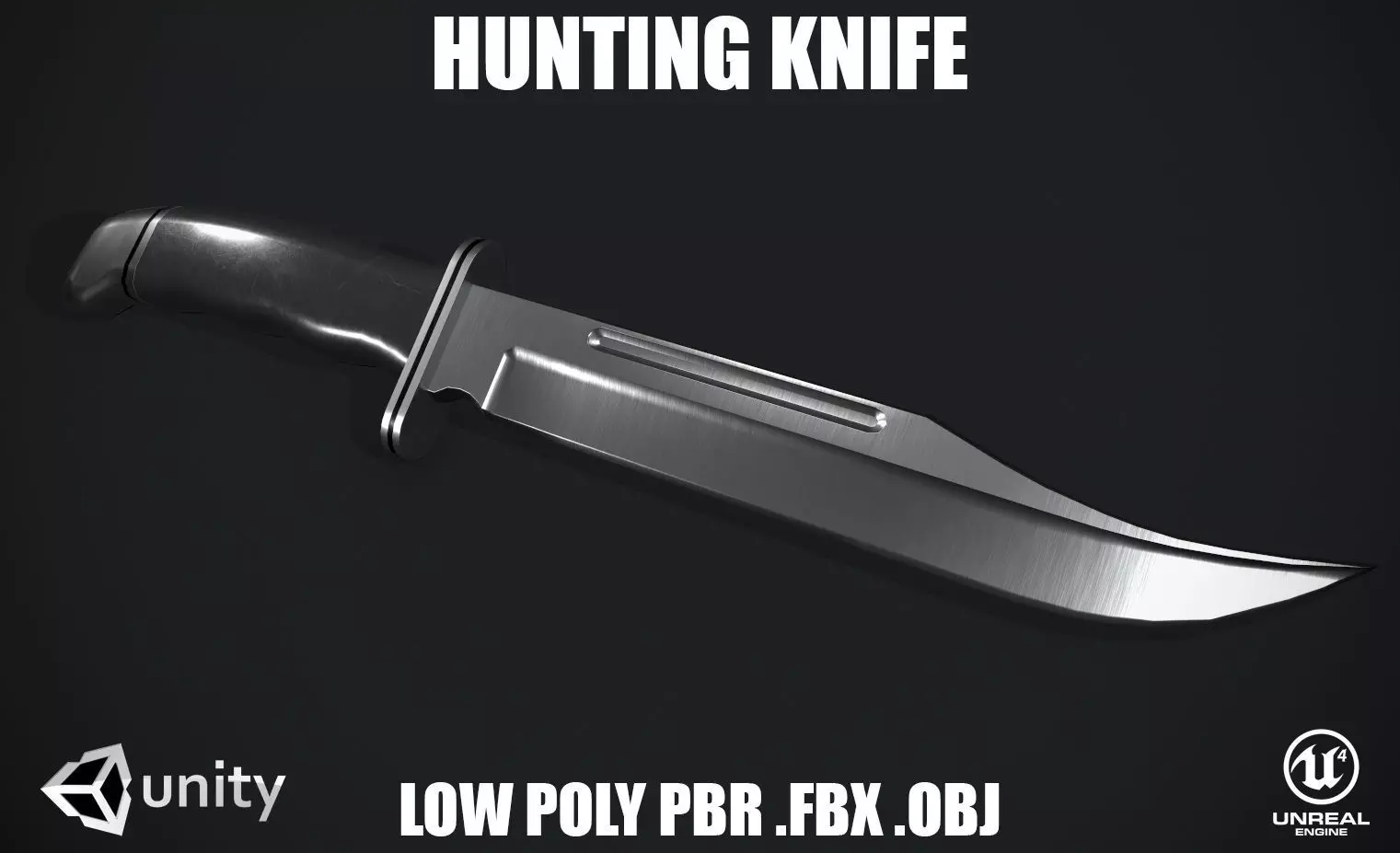 Killer Hunting Knife  Low-poly 3D model Low-poly 3D model_0