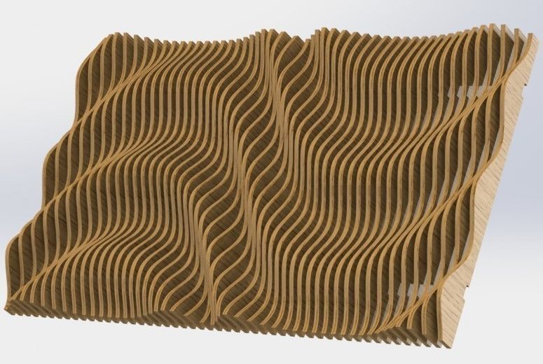 Parametric wall C  3D model_7