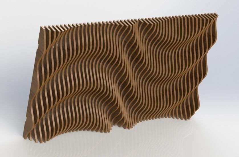 Parametric wall C  3D model_4