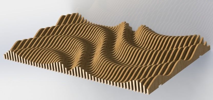 Parametric wall C  3D model_1